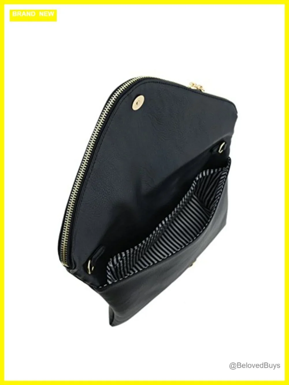 Oversized Envelope Clutch Faux Leather Chain Evening Bag